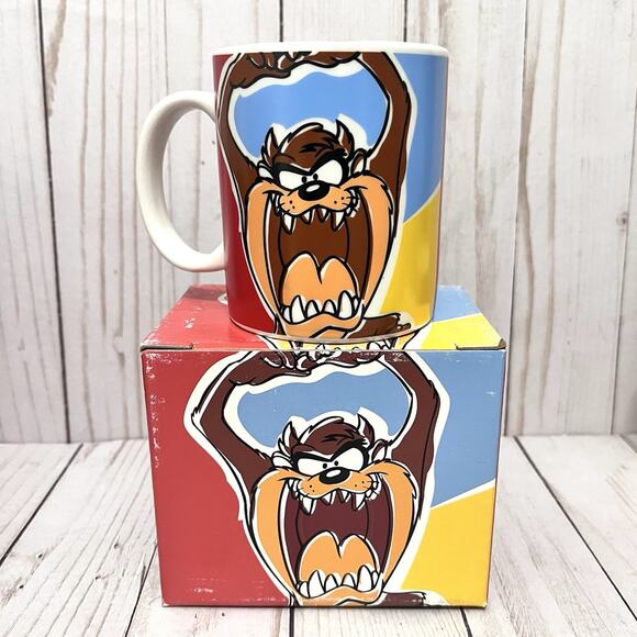 VTG 1995 WARNER BROS STUDIO STORE TASMANIAN DEVIL LOONEY TUNES TAZ MUG W/BOX - Picture 1 of 9